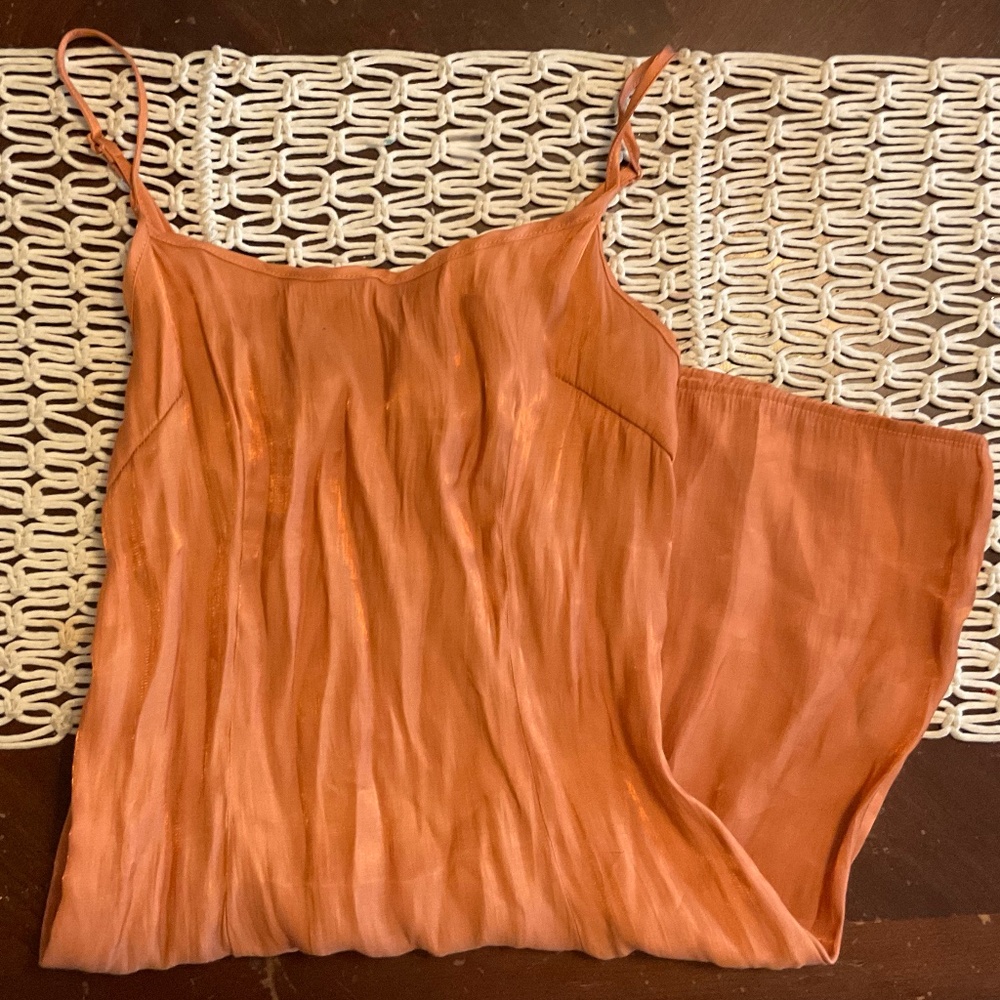 Copper Orange Slip Dress